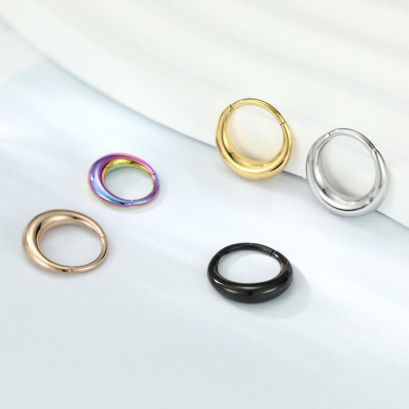 FUNLMO Store 316L Surgical Steel Septum Ring Nose Ring Hoop Hypoallergenic Daith Cartilage Conch Tragus Rook Earlobe Piercing Jewerly for Women Men - Image 4